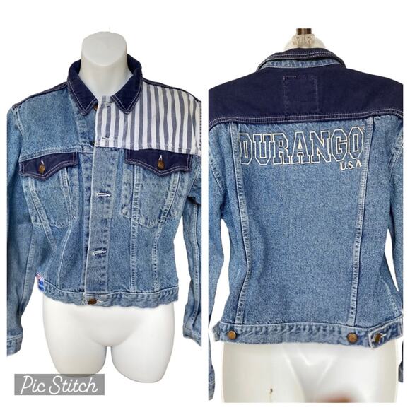 Durango Vintage Rare Light Wash Blue Jean Size 14-16 Large Jacket - Picture 1 of 14